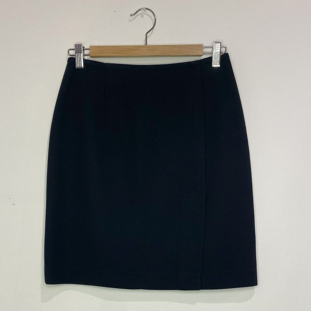 Sandra Angelozzi - 90s, Front Split, Short/Midi Skirt, Black - Size 38